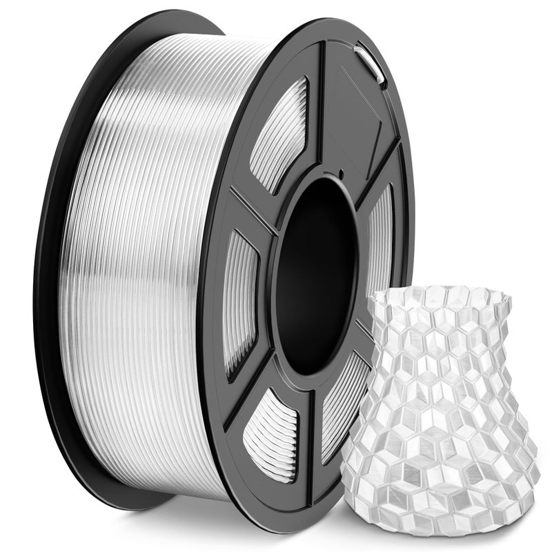 SUNLU 3D Printer Filament PLA Filament 1.75mm, Neatly Wound 3D Printing Filament 1.75mm, Dimensional Accuracy +/- 0.02 mm, Fit Most FDM 3D Printers, 1kg Spool (2.2lbs), Transparent, Clear PLA - Image 1